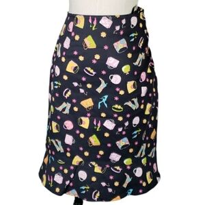 Handbags And Shoes Novelty Print Cotton Fashionista Ruffle Hem Mini Skirt 14